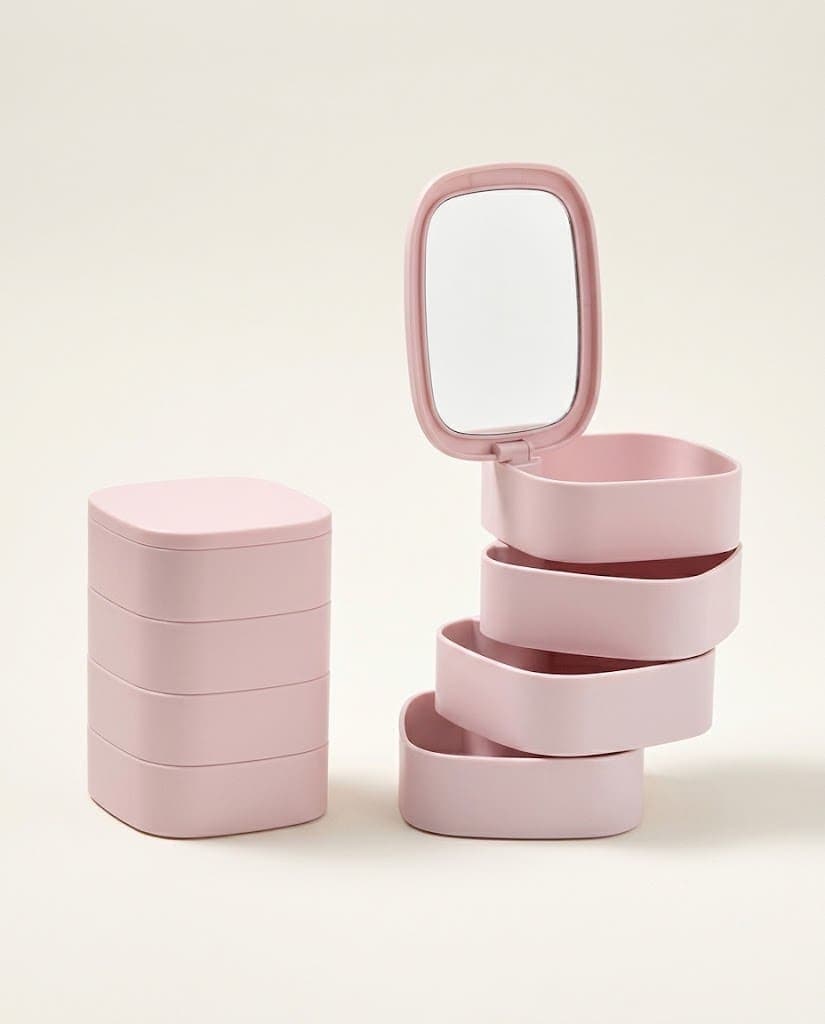 Aynalı 4 Katlı Kare Organizer